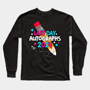 End Of The Year Autographs Last Day of School Summer Break Long Sleeve T-Shirt